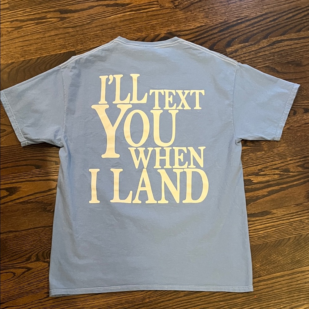 Altar'd State Sky Blue Tee - I’ll Text You When I Land Oversized T-Shirt